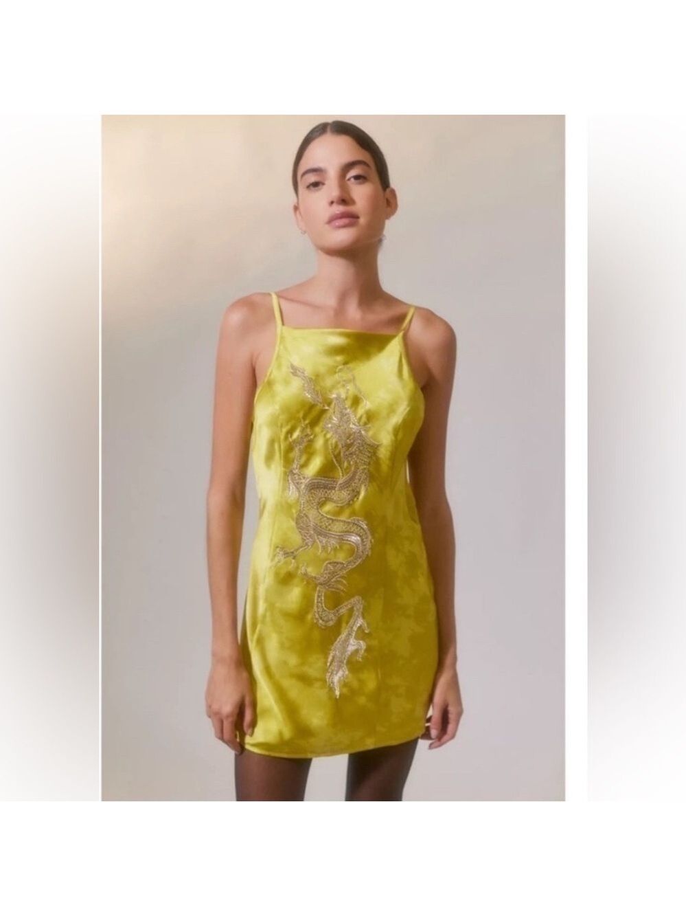 NWT Urban Outfitters Dragon Satin Dress XS - Picture 2 of 10